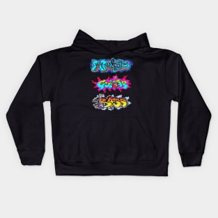 Music,guitar and Bass Graffiti urban art by LowEndGraphics Kids Hoodie